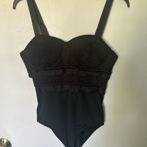 White Birch Black Bodysuit Elegant Minimalist Design